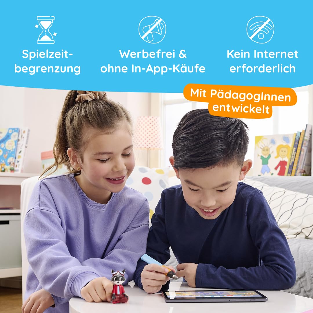 Edurino Starterset Robin Zahlen & Mengen ab 4 Jahren - Stufe 1 inkl. Eingabestift | Zahlen 0-10 | Erstes Rechnen | Geometrische Formen