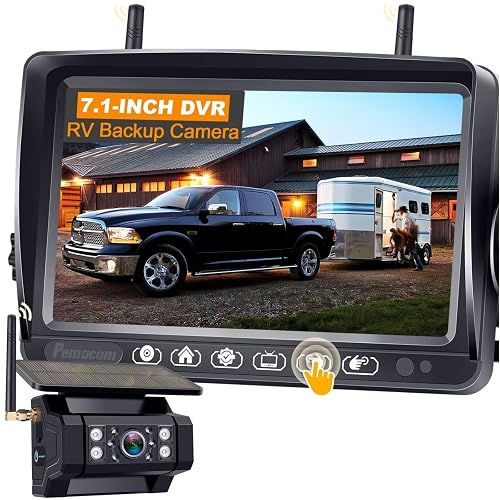 pemacom RV Backup Camera with Solar Magnetic