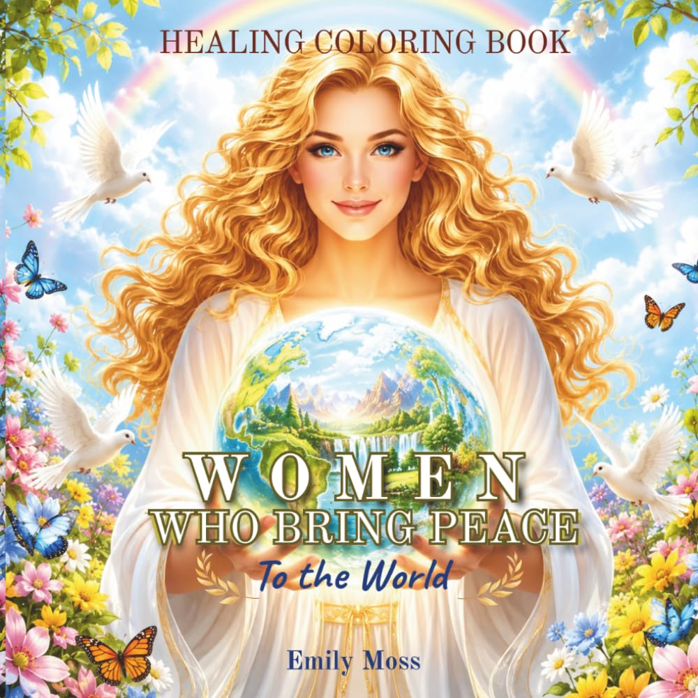 Women: Who Bring Peace to the World - A Peaceful Coloring Book for Adults: Inspirational and Relaxing Coloring Pages for Stress Relief, Mindfulness and Self-Care