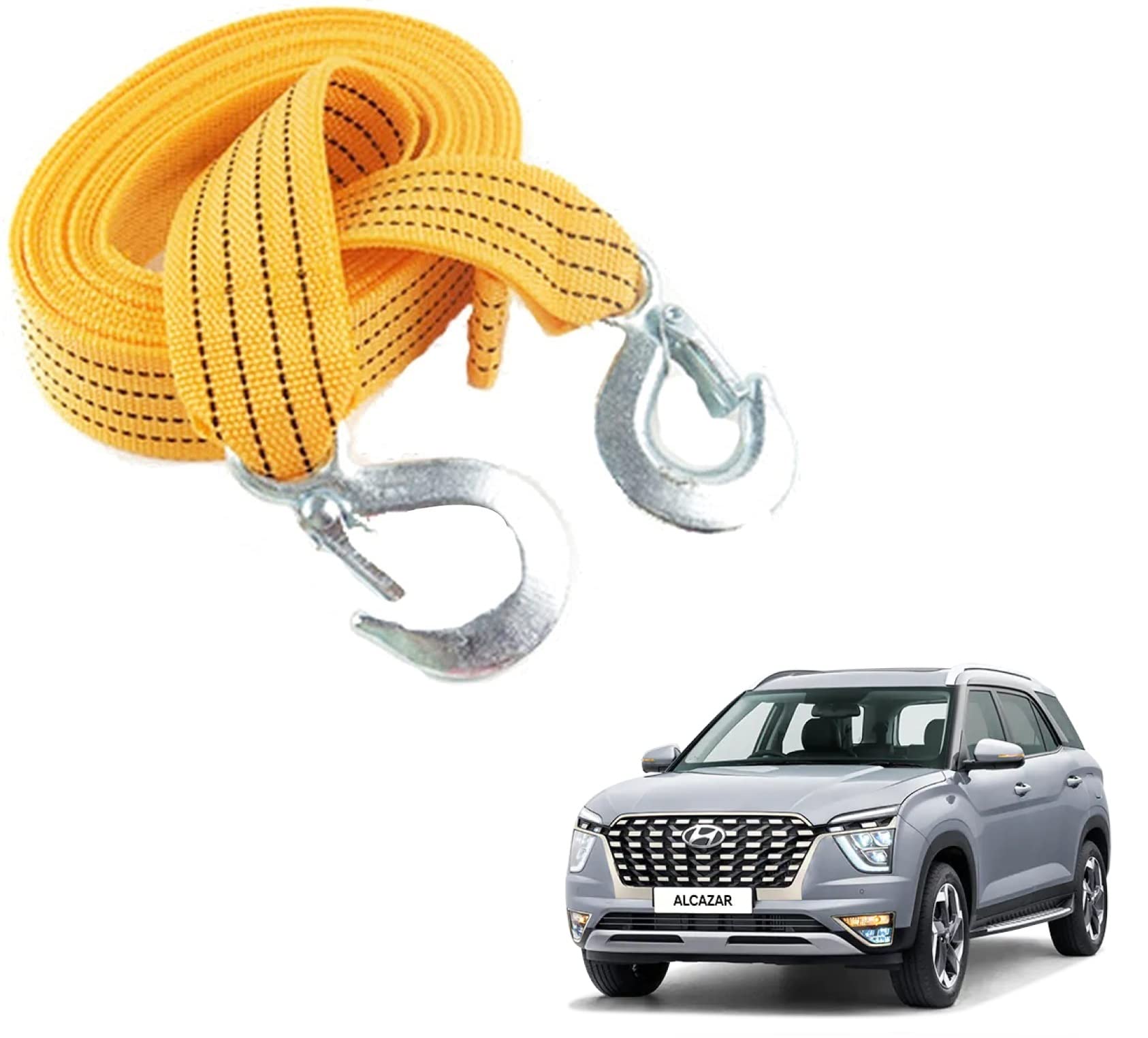 Auto Addict Car Nylon Tow Rope 3 Ton 3 Mtr Towing Cable for Hyundai Alcazar-picture-11