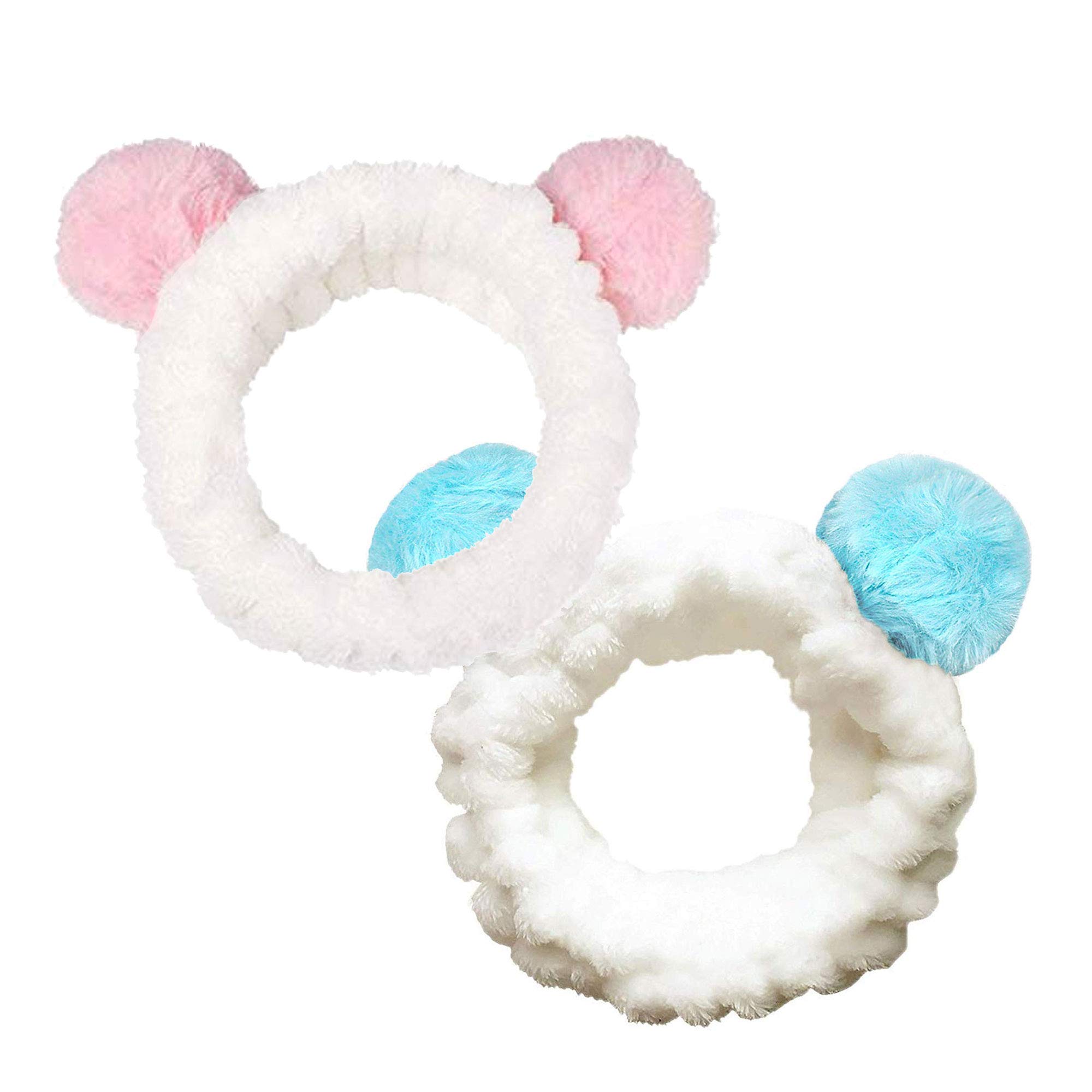 2 Pack, The Elixir Beauty Cute Sheep Women Beauty Headbands, Extreme Soft & Comfort to Wash Makeup Mask Shower Facial Skincare Spa Hair Band