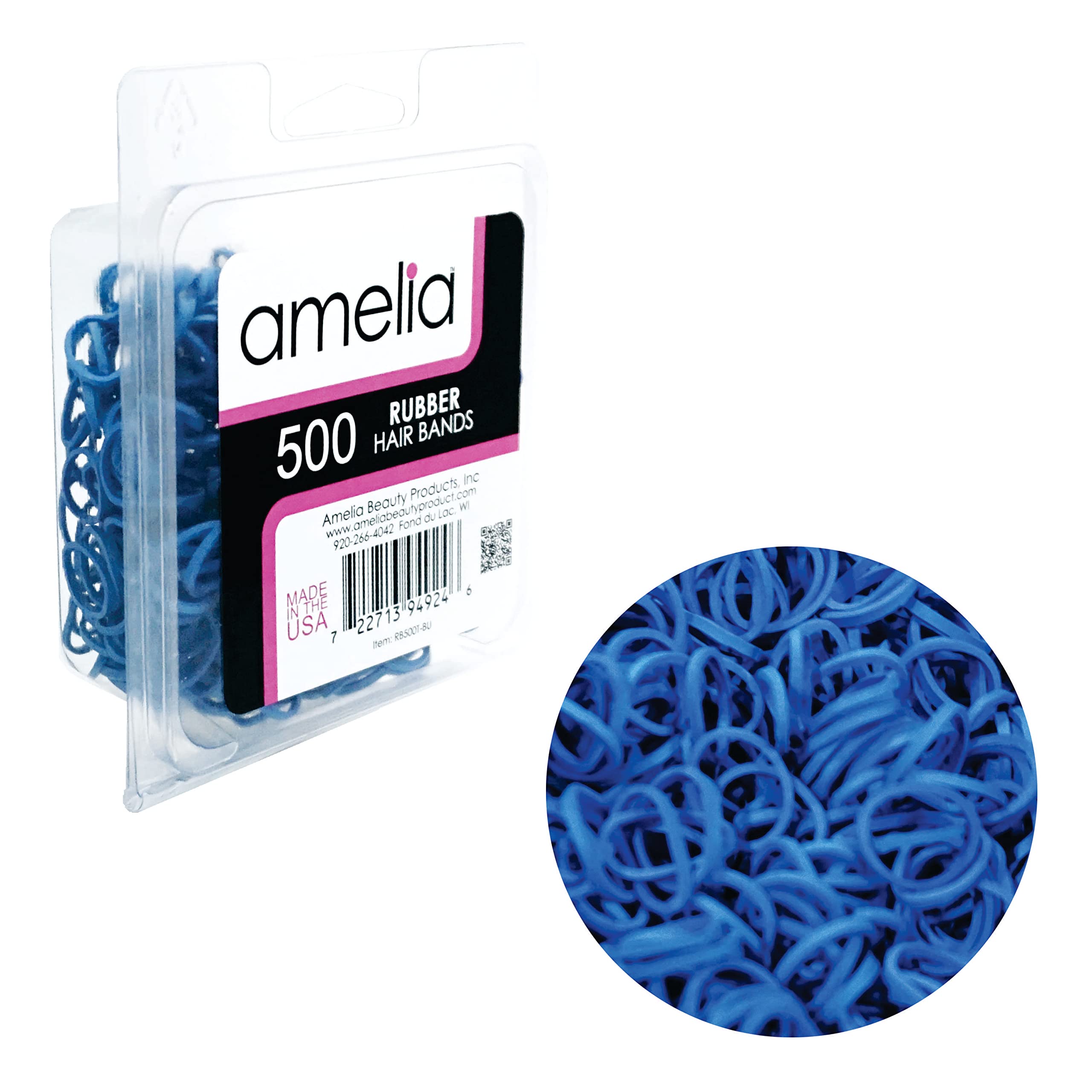 Amelia Beauty | 500 Count 1/2" Rubber Bands | Premium US Made Rub...