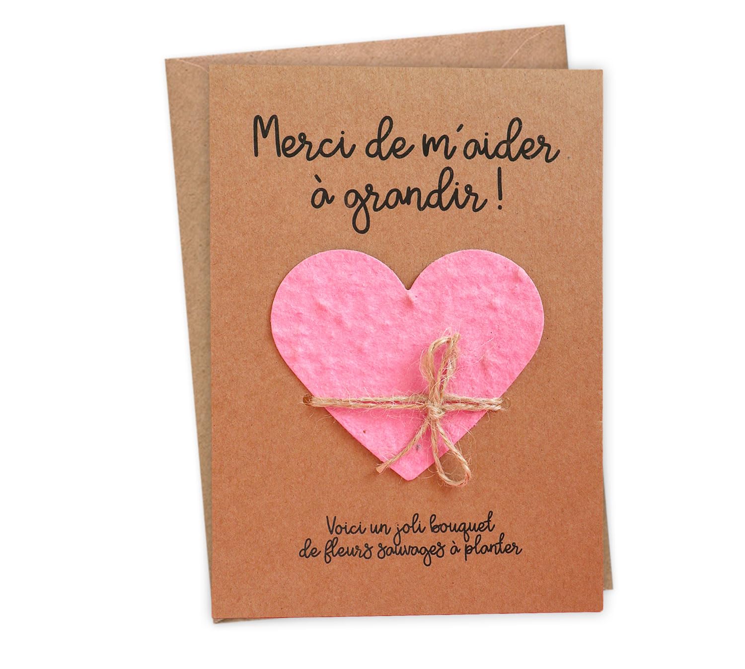 Carte cadeau nounou maîtresse ATSEM coeur à planter