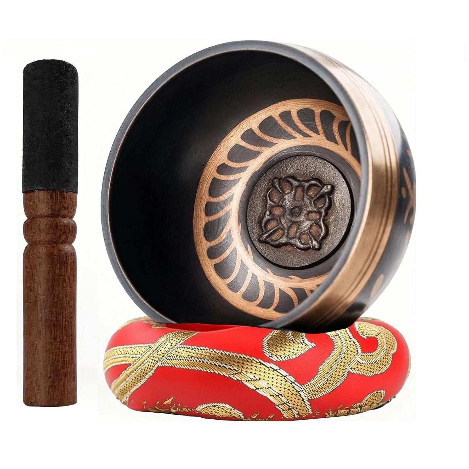 Klangschalen Set, Tibetische Meditation Stressabbau, Zen-Dekor, Schale handgefertigt in Nepal für Heilung Achtsamkeit Singing Bowl