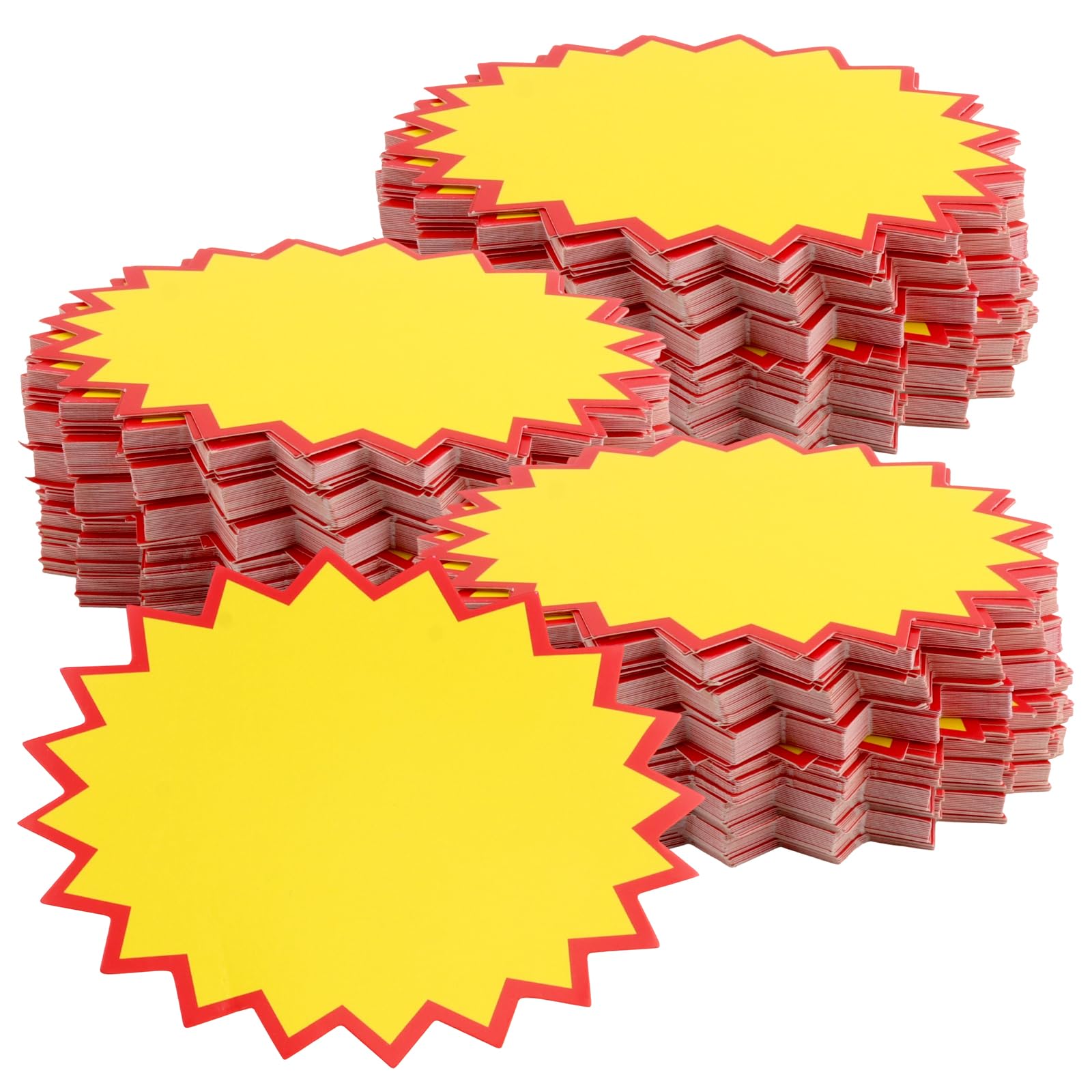 TAICHEUT 600 PCS Sale Stickers Price Tags, 8 x 11 cm Blank Writable Starburst Labels for Retail Store, Garage Sale and Clearance Events