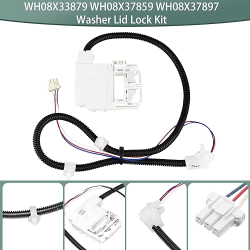Miniatura 2 de WH08X33879 WH08X37859 WH08X37897 Washer Lid Lock Assembly Fit for ge Replace Models PTW600BSR1WS PTW600BPR1DG PTW605BPR1DG PTW700BPT0DG PTW900BPT0DG