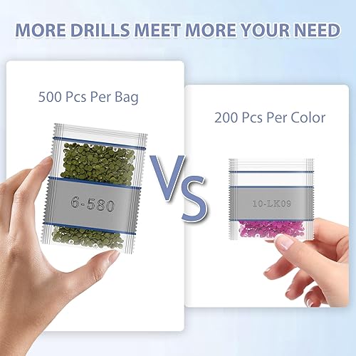 Miniatura 4 de CAIOVSE Cuentas de pintura de diamantes 5D, 223500 piezas, 447 colores, accesorios de pintura de diamantes de imitación para kit de pintura de