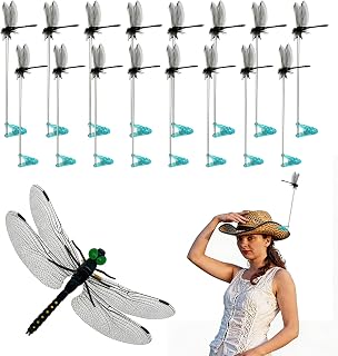 16 Pack Dragon Fly Clips for Bugs Repellent, Hat Clips for Garden, Outdoor Decor