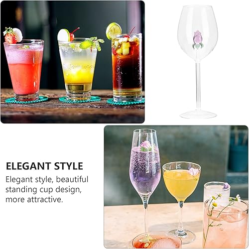 Miniatura 5 de Copa de vino tinto, copa de vino rosa, copas de cristal transparente, copa de flauta, copa de flor de rosa, vaso de flores para boda, fiesta,