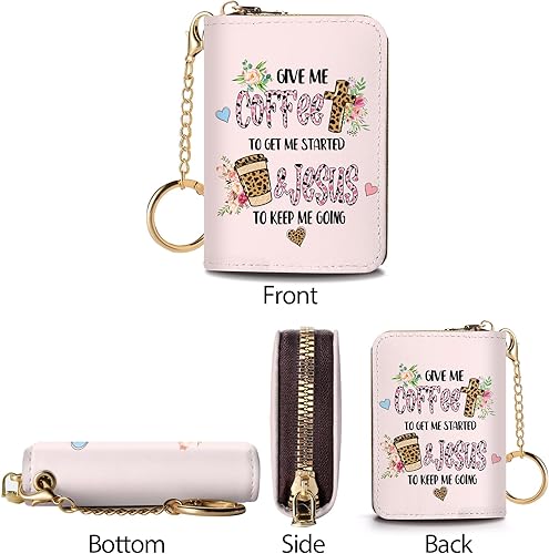 Miniatura 7 de Tarjetero Cartera RFID para Tarjetas de Crédito, Cartera Pequeña para Tarjetas para Mujeres con Llavero con Cremallera, Carteras para Tarjetas de