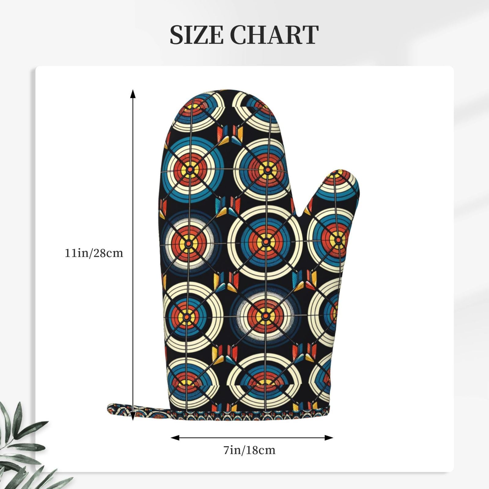 Heat Resistant Oven Mitt Archery-Target-Game Non-Slip Silicone Oven Gloves Cooking Gloves