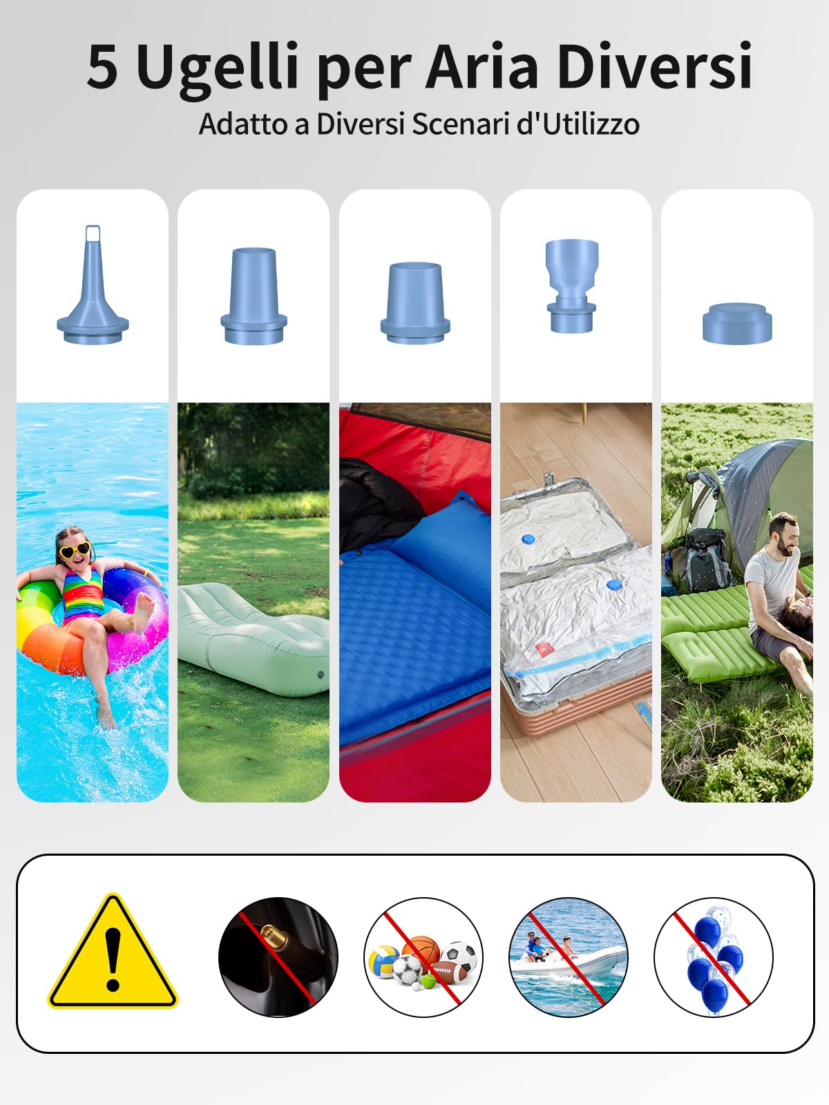 K Kasonic Pompa Elettrica per Aria con Lanterna da Campeggio, Pompe di Camping Ricaricabili per Sgonfiare, Pompe per Letti Gonfiabili per Flottanti da Piscina, Pompa Portatile per Viaggi all'Aperto