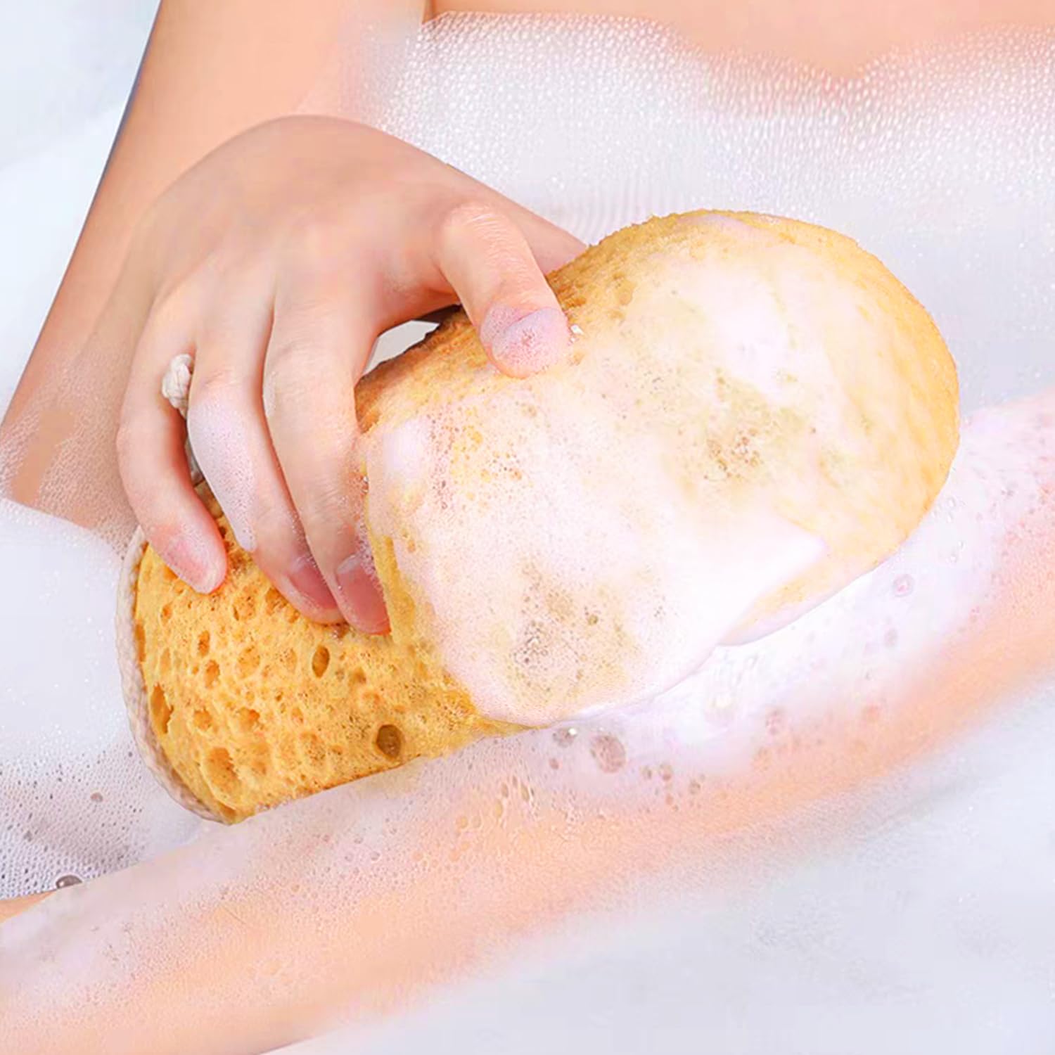 Spugne da bagno, 3 pezzi Spugne di mare naturali Spugne naturali Spugne per il lavaggio del corpo Spugna esfoliante per il corpo ultra morbida con schiuma densa