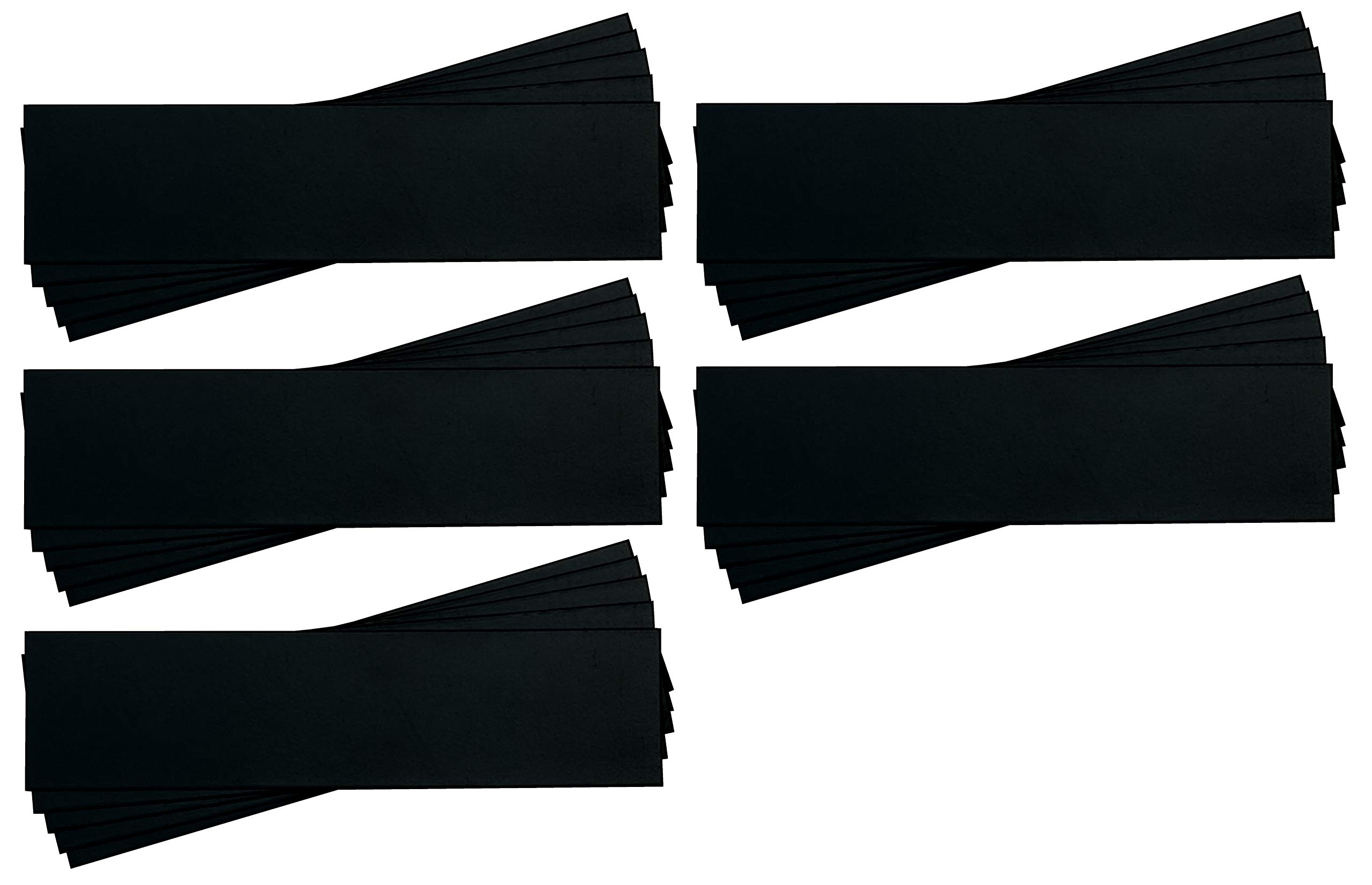 Magna Visual 1" x 4" Black Pre-Cut Write On Wipe Off Magnetic Strips 25 Pack