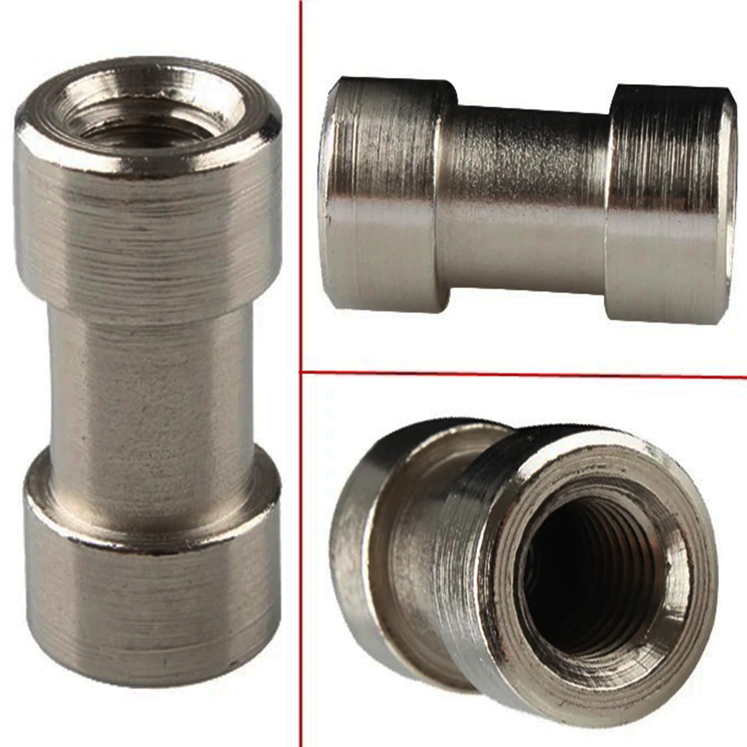 Shomex 2 Pcs 1/4 Inch to 3/8 Inch Female to Female Thread Adapter Screw, Metal Spigot Converter for Light Stand, Ball Head and Camera Accessories