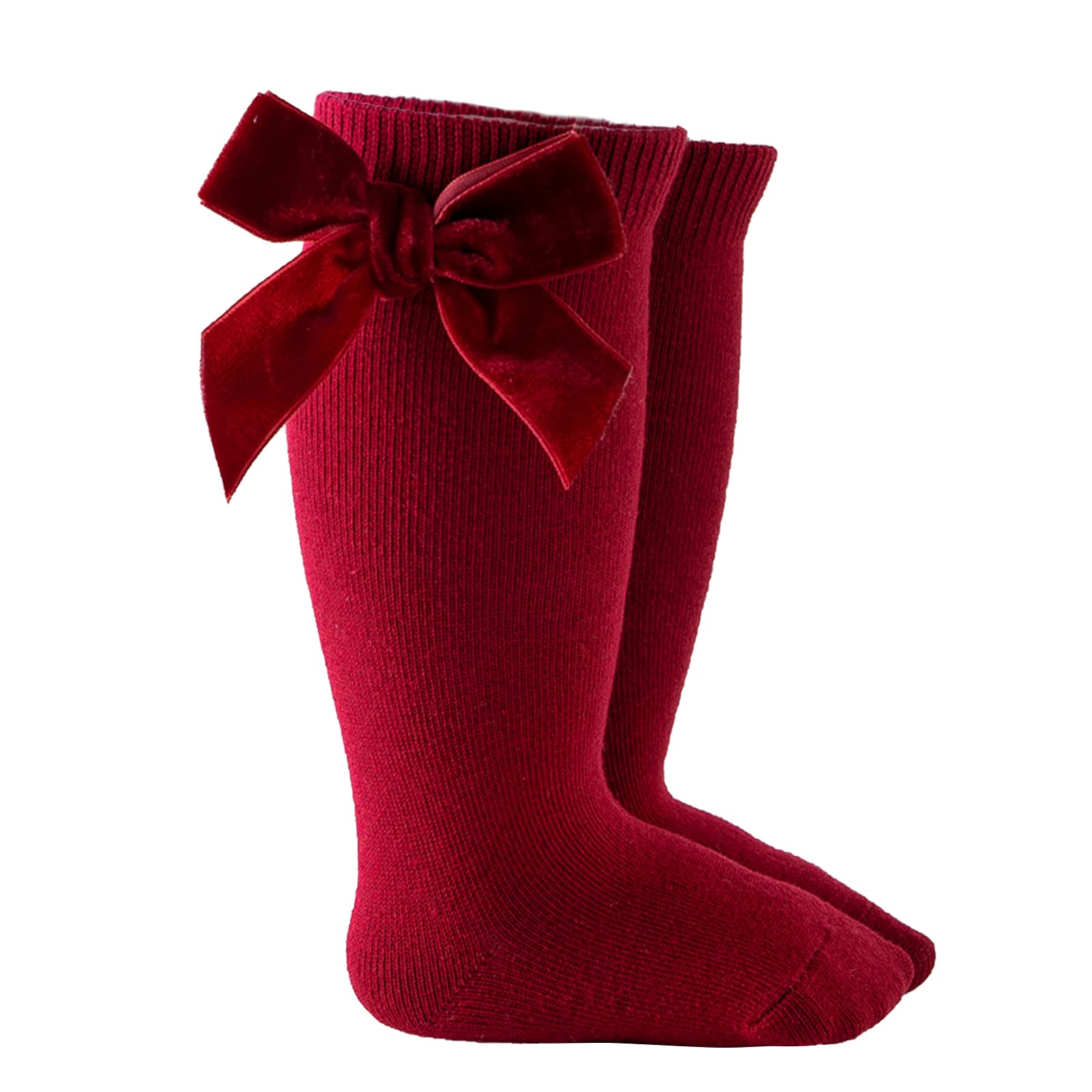 Knee High Socks Infant Baby Girls Thigh High Socks Long Stockings Toddler Knit School Socks with Bow