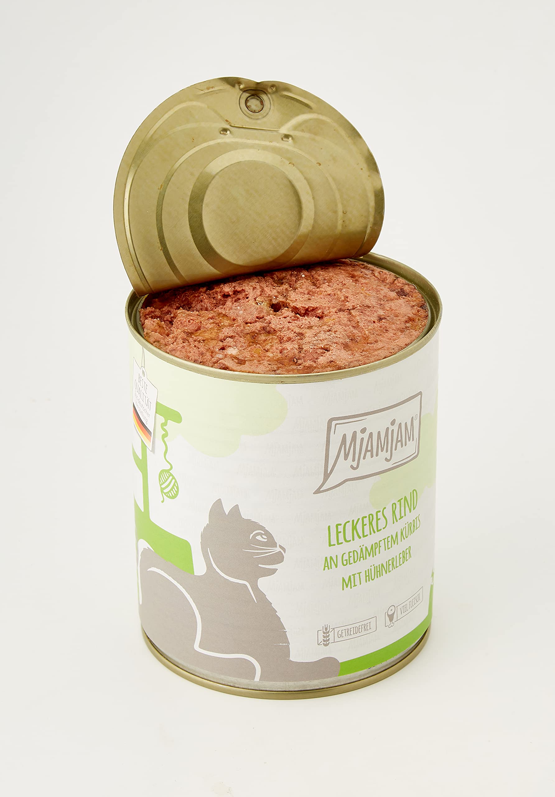 MjAMjAM - Premium Nassfutter für Katzen - leckeres Rind an gedämpftem Kürbis, 6er Pack (6 x 800 g) & Premium Nassfutter für Katzen - zarte Ente & Geflügel an leckeren Möhrchen, 6er Pack (6 x 800 g)