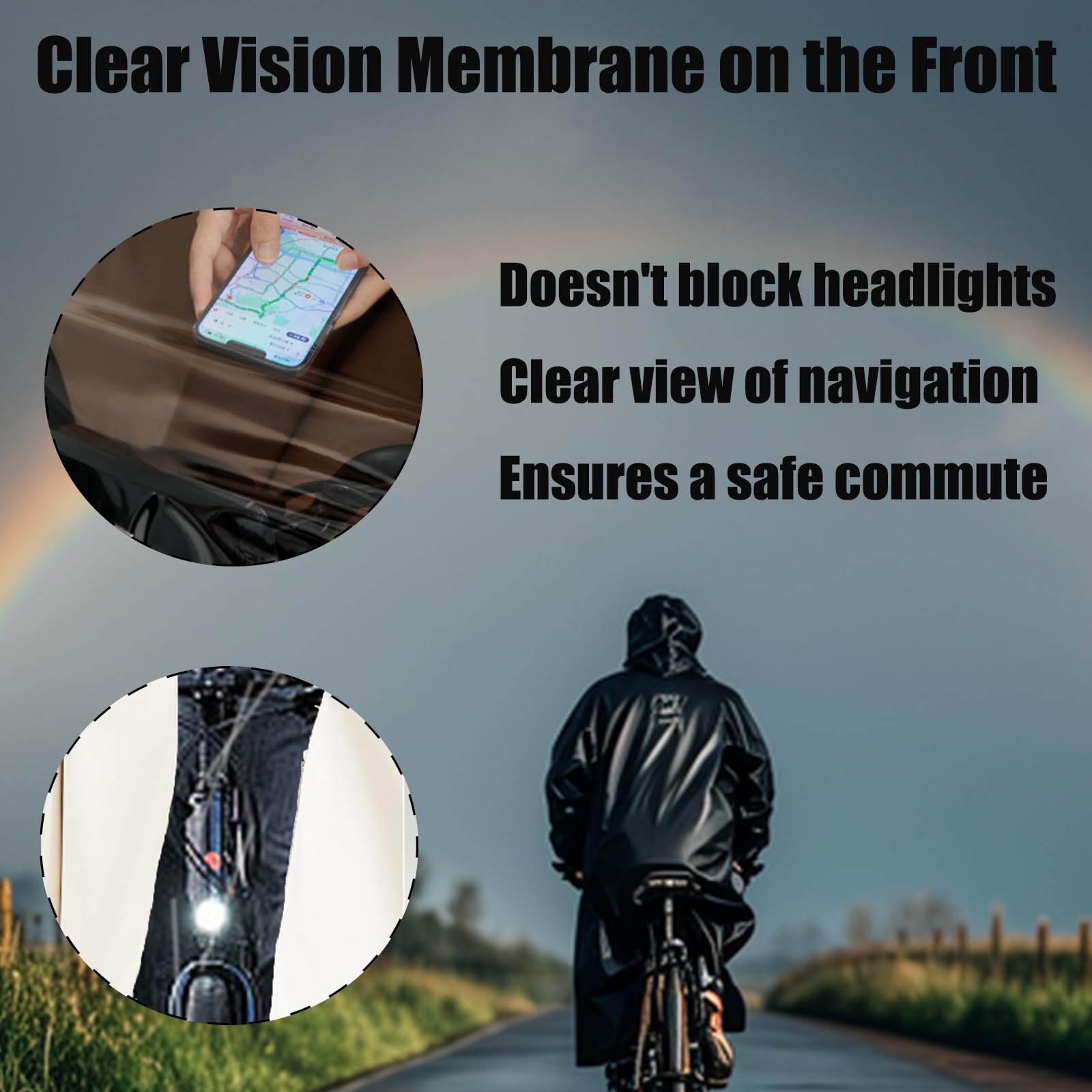 Regenponcho Fahrrad, Damen Herren Wasserdicht Radfahren Regencape, Unisex Wiederverwendbar Regenbekleidung, für Fahrräder, Mountainbikes,