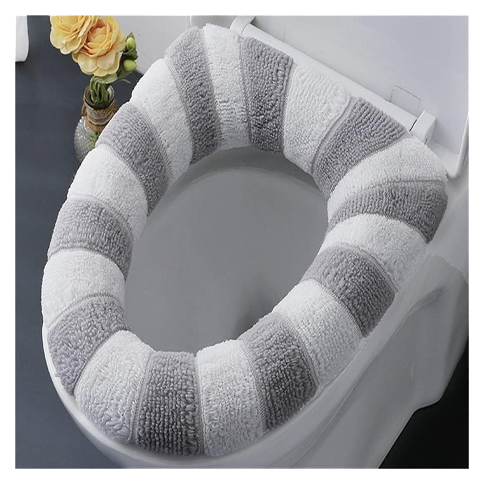 Kfgisd Grijs Cushionhome Decor Cover Toilet Lid Accessories Universal Cover ，Toilet Seat Covers(Grijs)