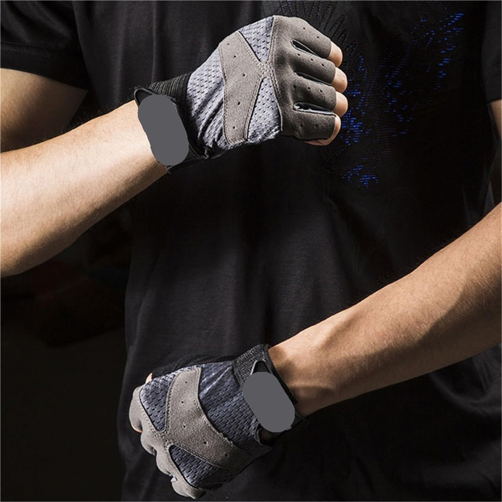 Guanti da Fitness Guanti da Palestra Mezze Dita Sport all'Aria Aperta Bici Ciclismo Guanto Antiscivolo Palestra Fitness Guanto in Rete Traspirante antishock per Fitness(Black,XL)