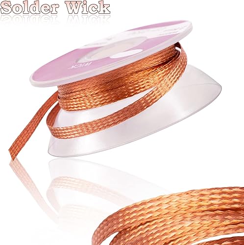 Miniatura 4 de Paquete de 2 mechas de soldadura de 19.6 pies, mecha desoldadora trenzada sin limpiar para herramienta de eliminación de soldadura, 0.1 pulgadas de