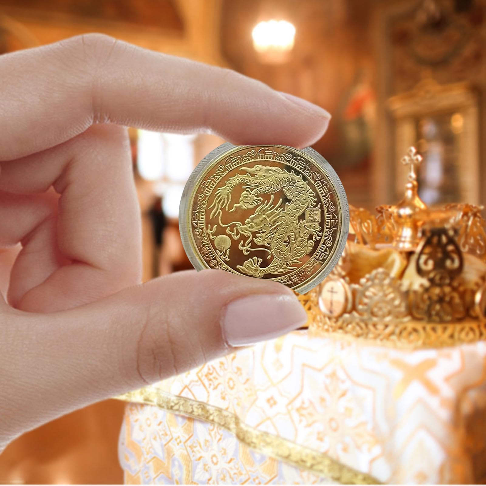 Amazon.co.jp: ドラゴン年コイン - 中国ドラゴン年記念コイン、収集価値のある干支ドラゴンコイン、旧正月装飾用防錆銀メッキチャレンジコイン、このゾディアック  ドラゴン コインで、力、知恵、幸運への賞賛を表しましょう : ホビー