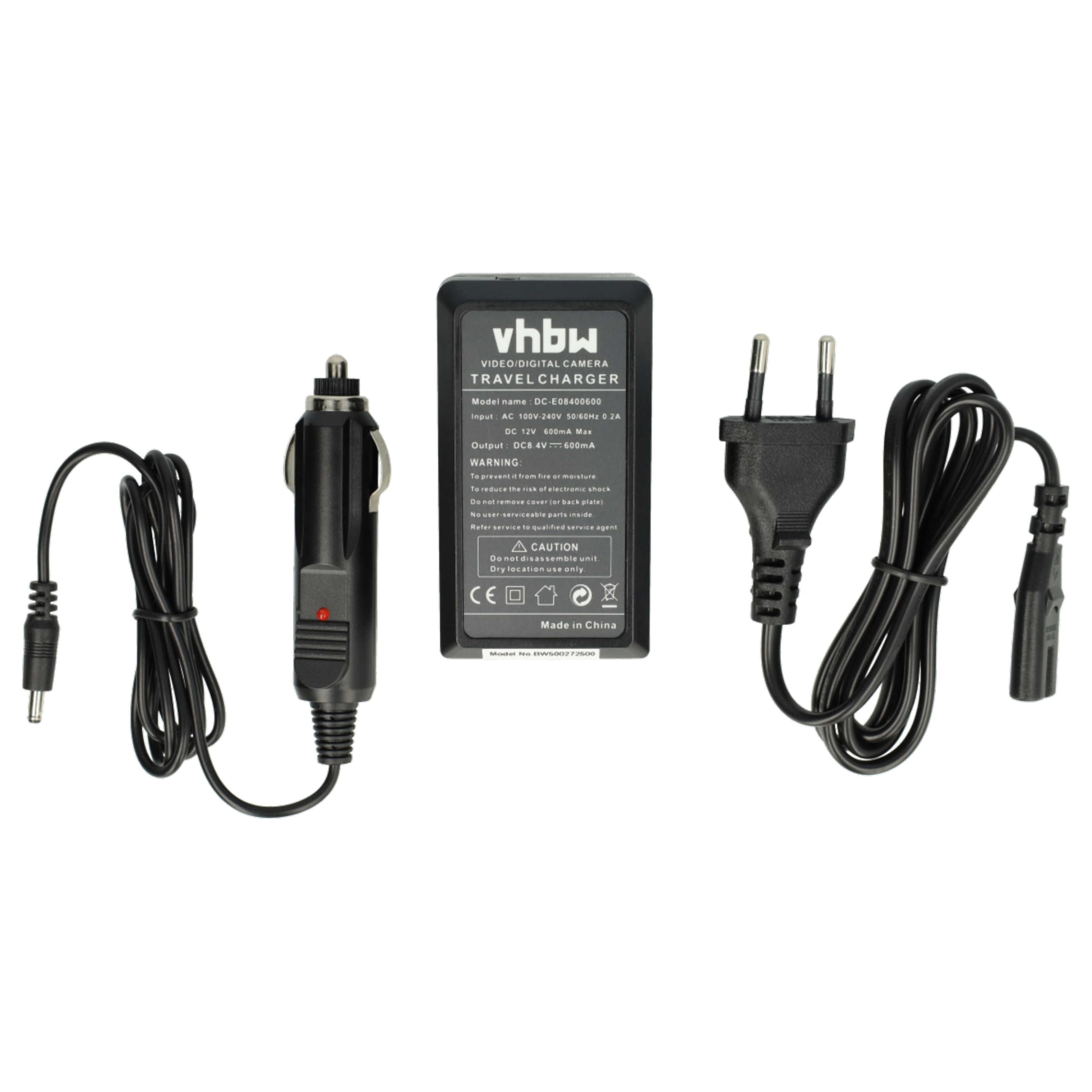 Vhbw Caricabatterie Per Pentax XG-1 – Stazione Di Ricarica Con Cavo Auto, LED, 4,2 V / 0,6 A, Sostituisce BC-31L