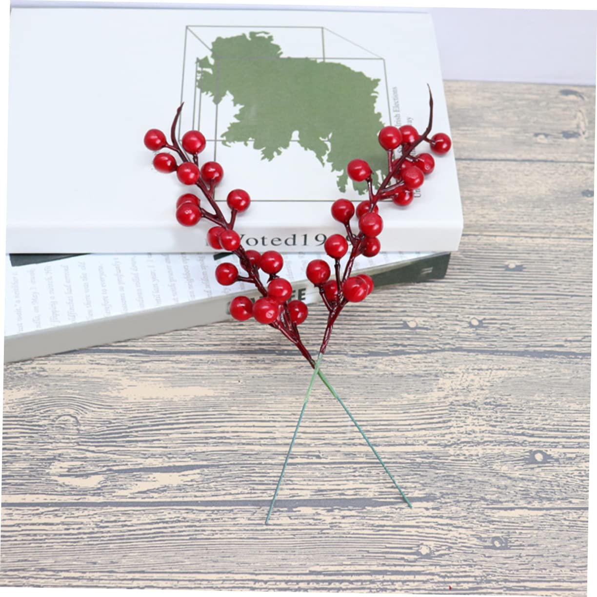 PRETYZOOM 80 Pz Bacche Artificiali Fiore Di Bacca Decorazione Di Bacche Di Natale Addobbi Natalizi Arredamento Di Bacche Rosse Per L'albero Di Natale Rami Finti Rosso Plastica