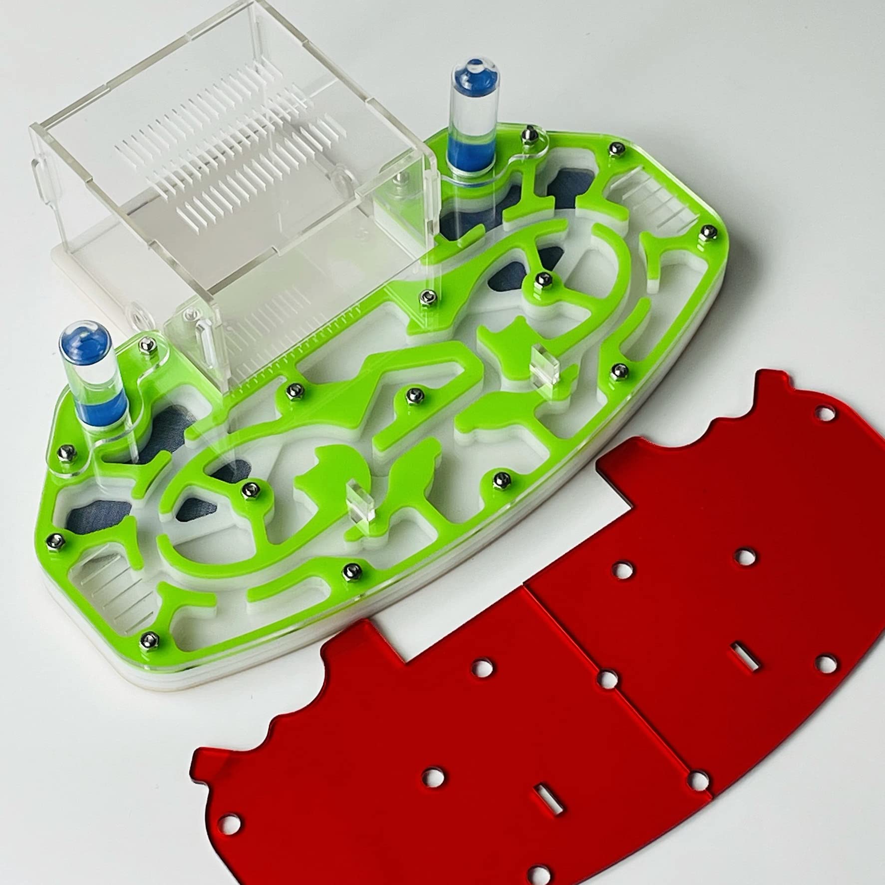 Große Größe 24 * 18cm Arylisches AMEISENNEST, Ameisenfarm, Ameisenlebensraum, FORMICARIUM MIT EINGEBAUTER Arena „PLATTFORM“ (Green) - 5