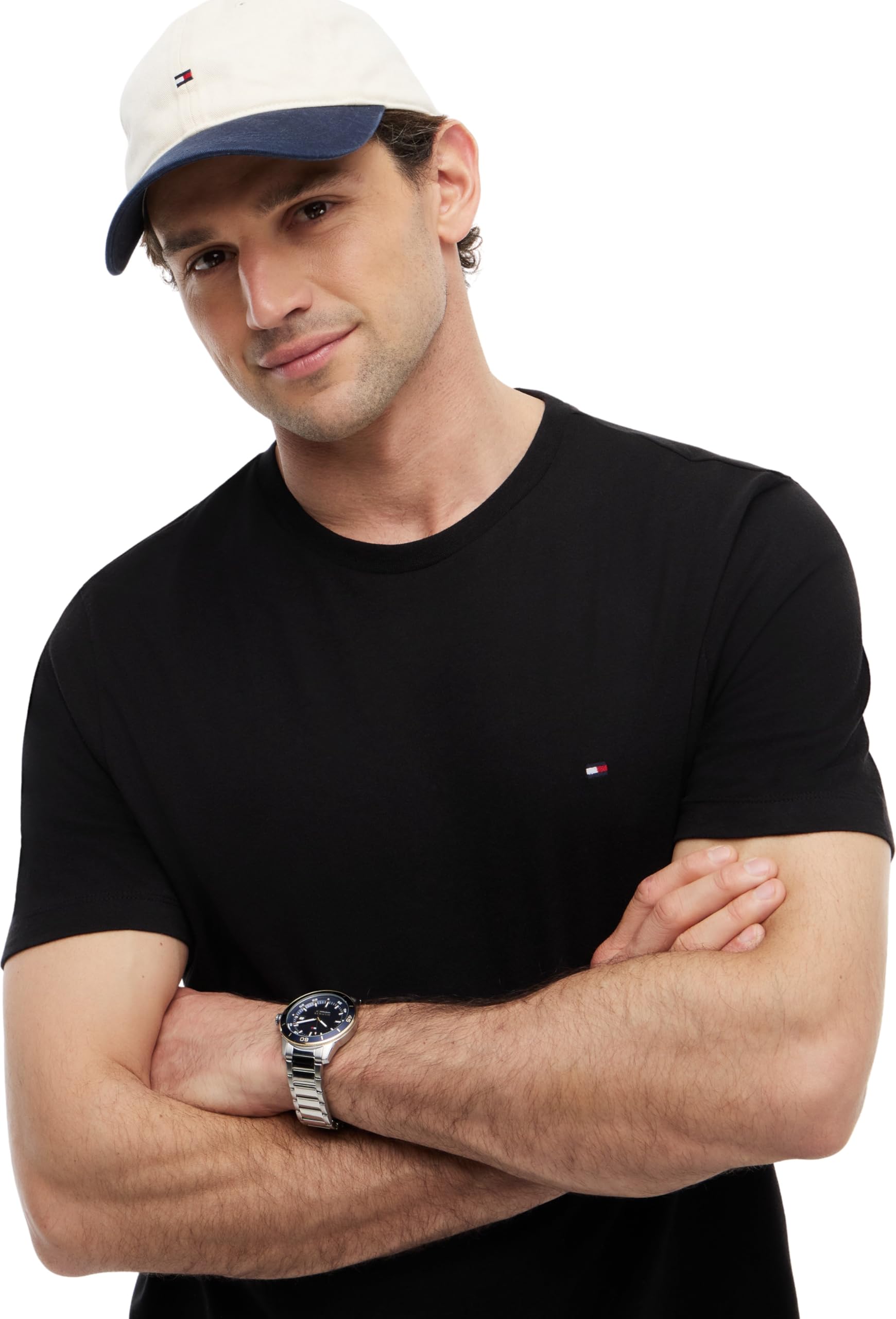 Tommy Hilfiger Męska koszulka z krótkim rękawem i okrągłym dekoltem Essential Regular Fit