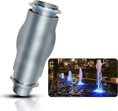 Miniatura 7 de Boquilla de fuente de grado profesional espumoso Jet Bubbler Water Garden Display - 1 pulgada todo acero inoxidable altura ajustable espumosa