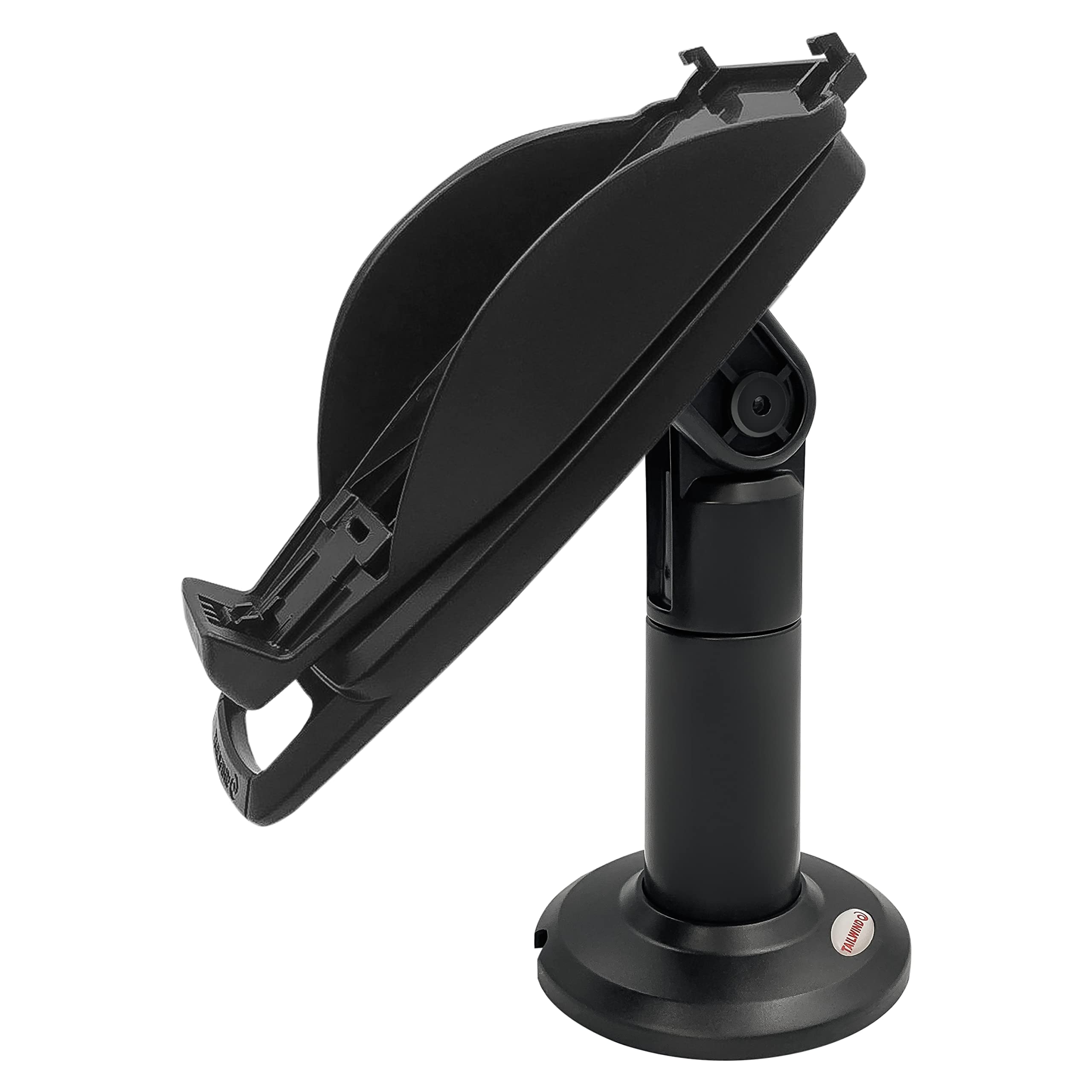 ENS Tailwind Verifone Vx520 EMV CTLS 7" Latch and Lock Pole Mount Terminal Stand, Slim Design, Adhesive Installation, Black