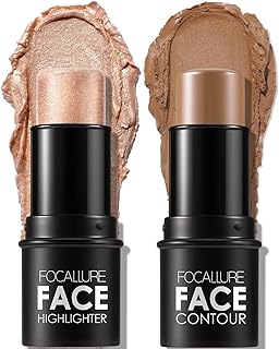 Anglicolor 2 Pcs Contour Stick,Bronzer Stick,Highlight Stick,Highlighting Stick Long Lasting Makeup,Face Brightens & Shades Wand Lightweight,Highlight Bronzer Makeup for Face Cheek (#07#11)