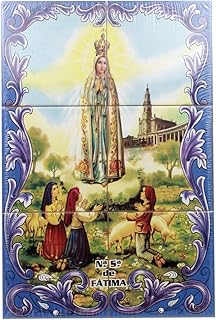 Our Lady of Fatima Apparition Portuguese Ceramic Tile Art Wall Panel Mur...