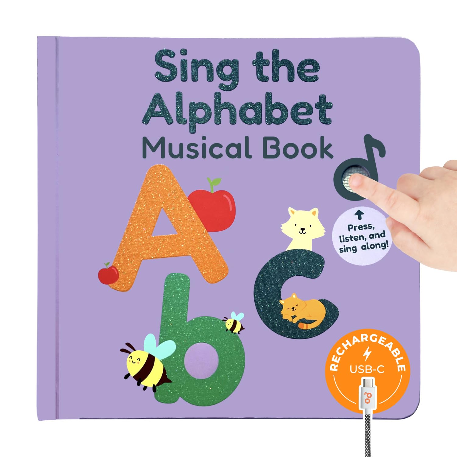 Cali's Books Alphabet Book for Toddlers 1-3 - Learn ABC, Musical Books for Kids, Interactive Talking Baby Toddler Sound Book, Educational Song Learning Toys, Singing and Speech Music Toy for Babies
