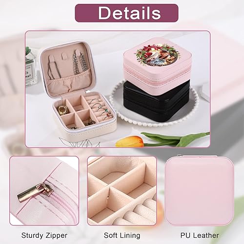 Miniatura 5 de Swancharm Joyero personalizado con nombre joyero de viaje portátil personalizado cajas organizadoras de joyas de cuero personalizadas regalo de