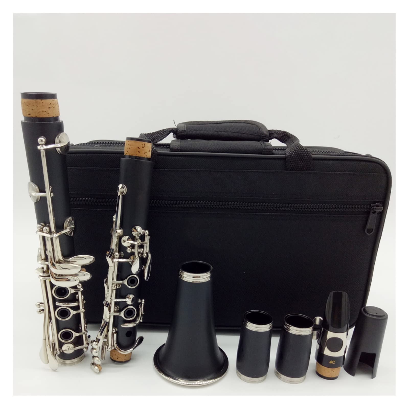 TSTS Clarinetti per Studenti BB Resina ABS Opaca Bocchino per Clarinetto in Bachelite 4C Custodia Inclusa + Ance Set per clarinetto per Studenti