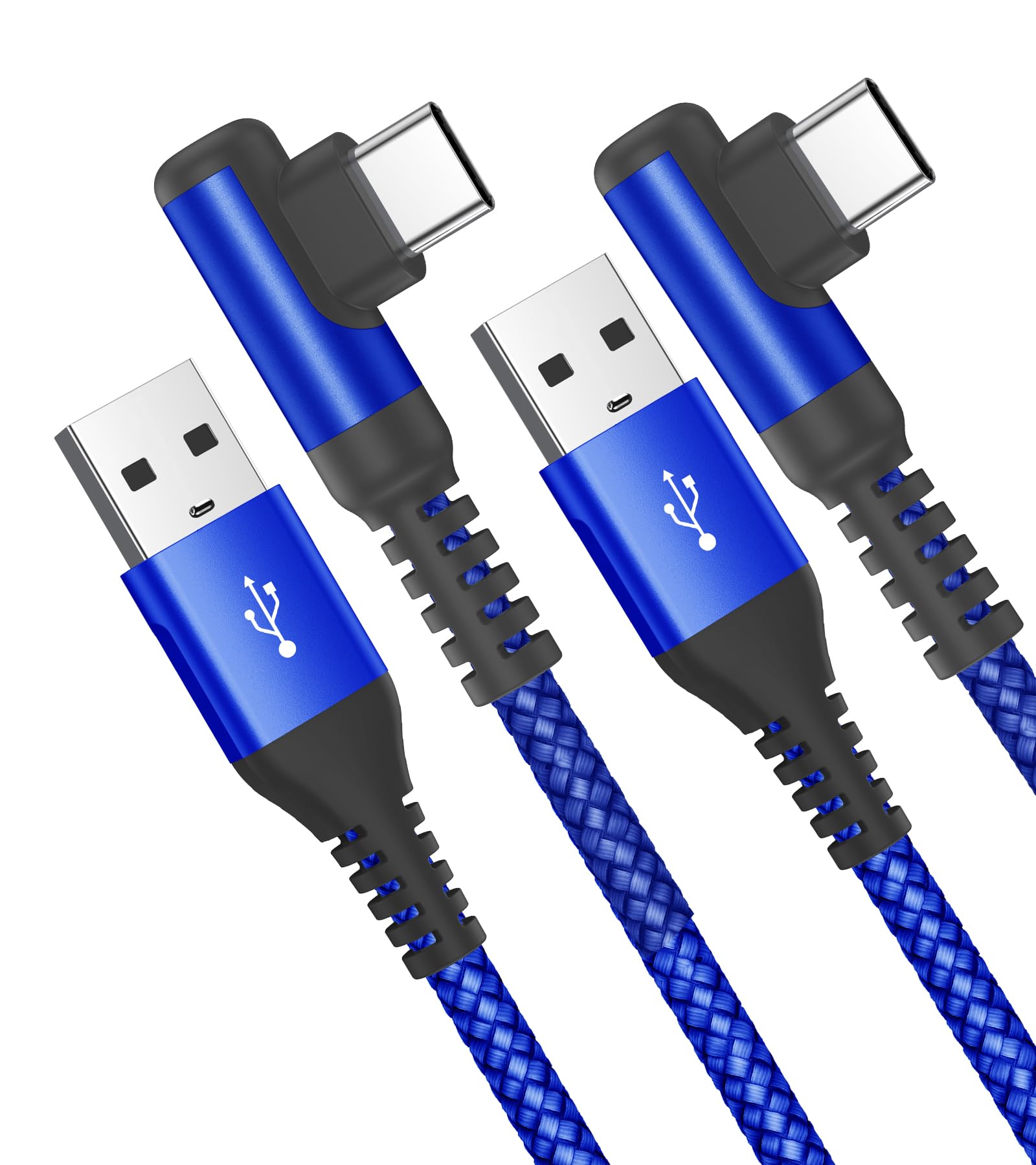 Cavo USB C angolo di 90 gradi [2 pezzi 3 m] [Ricarica rapida compatibile con PD e QC3.0] Compatibile con i Phone 16 15 Plus Pro Max Samsung Galaxy S23 Google Pixel Altri dispositivi Android USB-C.