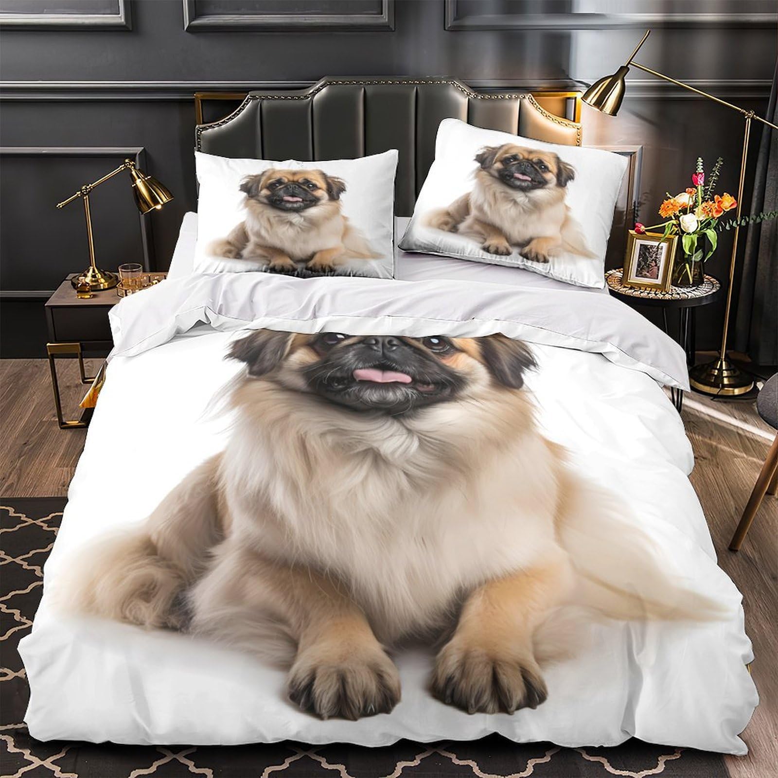 Housse de couette plumes de paon parure de lit 200x200 imprimé 3D avec fermeture éclair