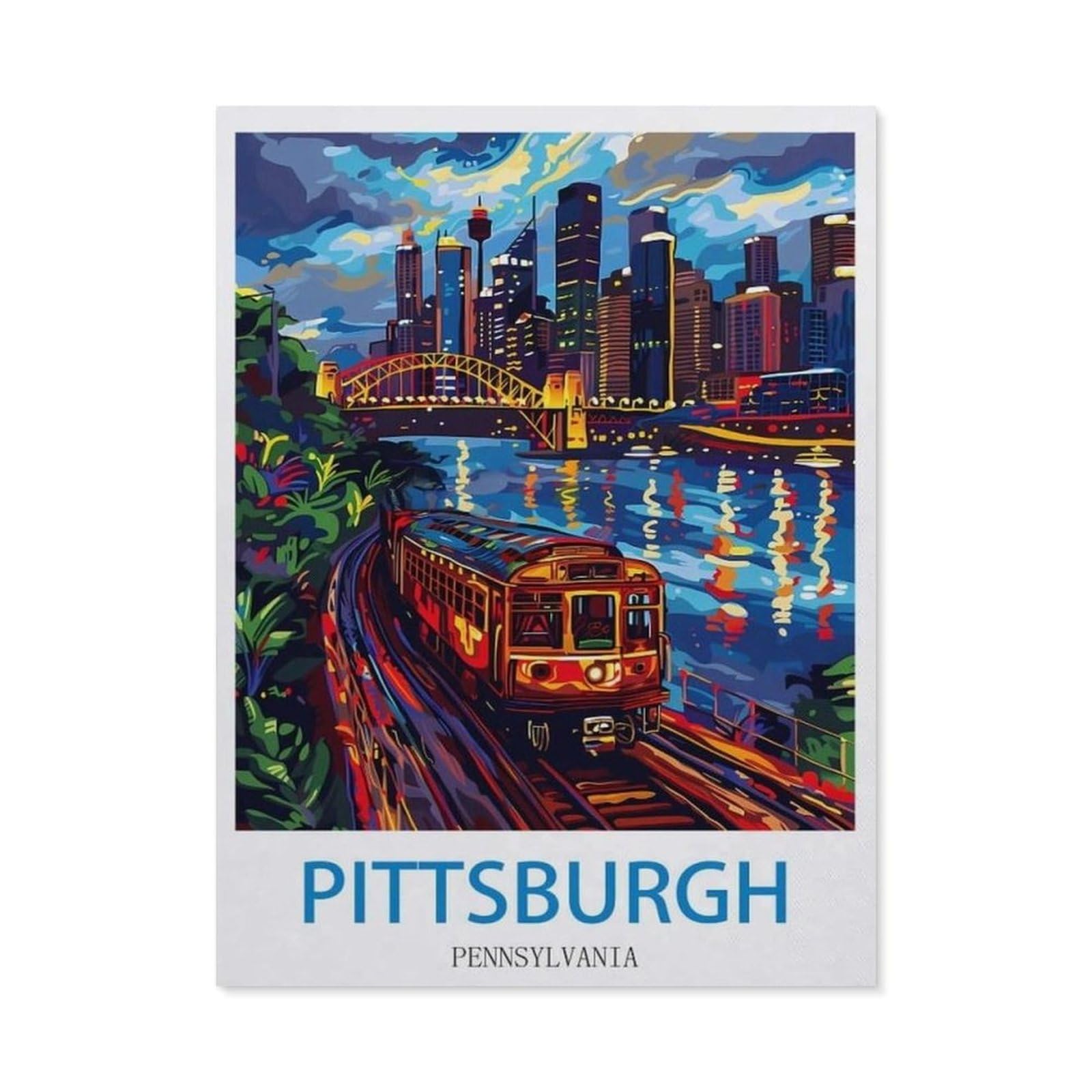 Pittsburgh Pennsylvania，Vintage Tin Signs Funny Metal Tin Sign Wall Art Garden House Plaque for Bathroom Kitchen Cafe Wall Halloween Christmas Decor(15x30cm）6x12 inch-EC26