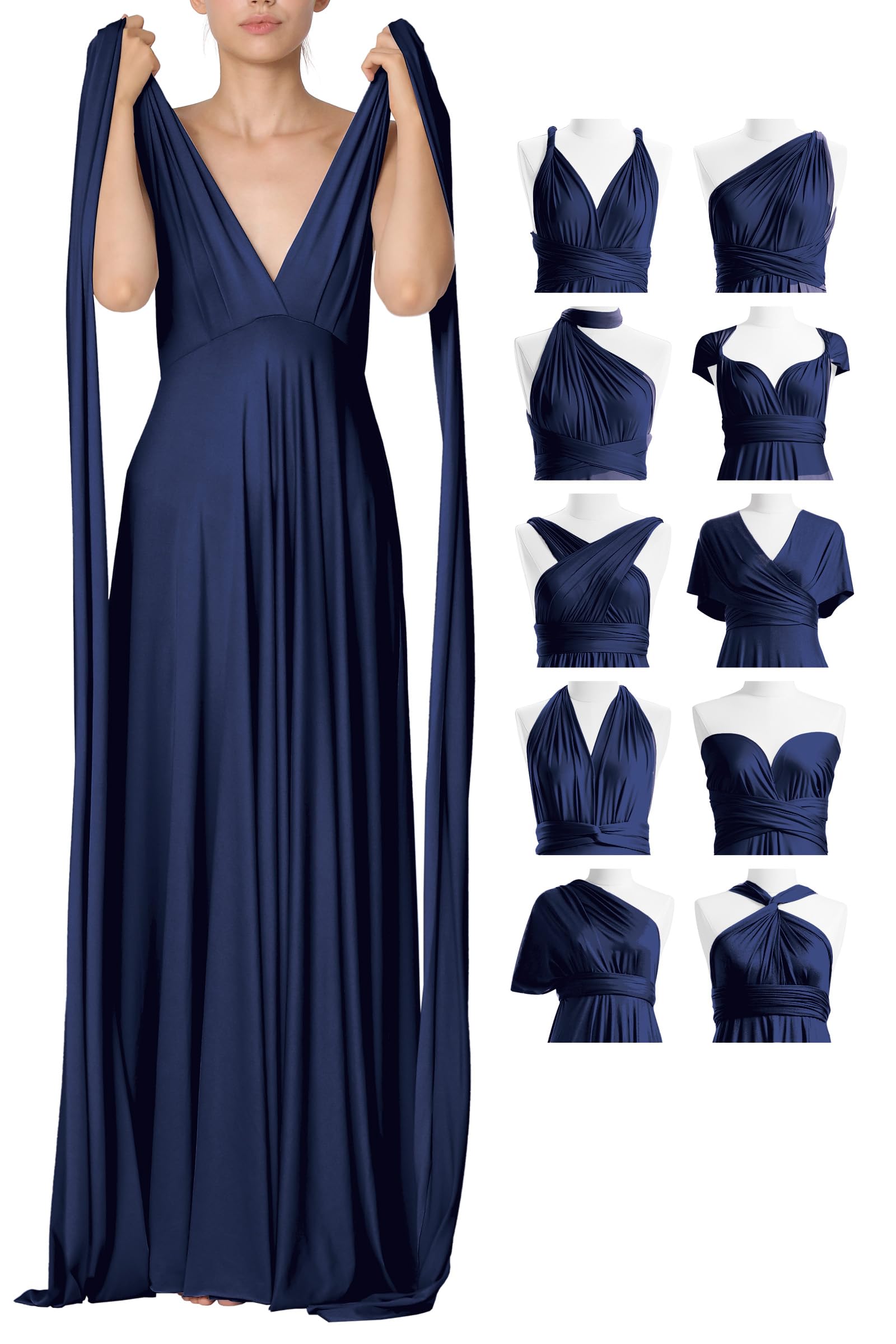 72styles Abito Infinity Cerimonia Donna, Abito Damigella Donna, Lungo, Maxi, Taglie Forti, Abito Elegante Donna Cocktail Festa