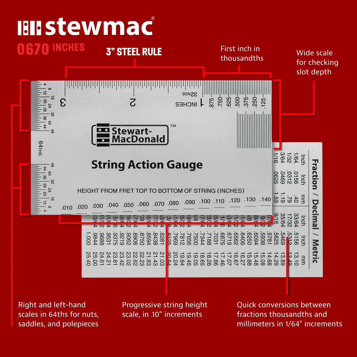 String Action Gauge - Guitar Setup Tool -2 String Action Gauge - Guitar Setup Tool -2