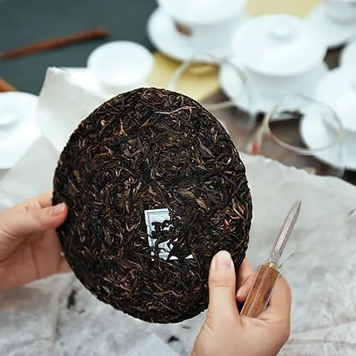 Miniatura 4 de Honbay 1 cuchillo de té de acero inoxidable con mango de madera portátil Puer Puerh, cuchillo de té para tartas de té, herramienta para el hogar,