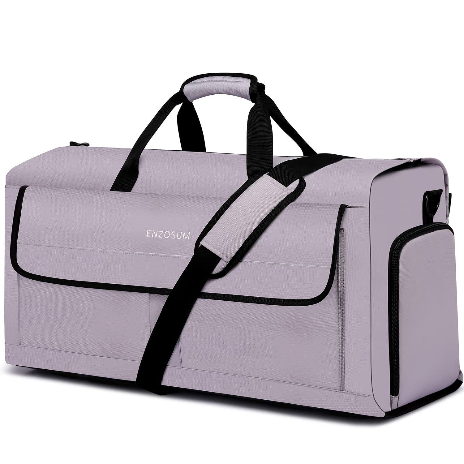 Travel Garment Bag Suit Bags for Men with Shoulder Strap & Shoes Compartment, Water Resistant Carry On Garment Duffle Bag - 2 in 1 Hanging Suit Garment Bags for Travel, Grey