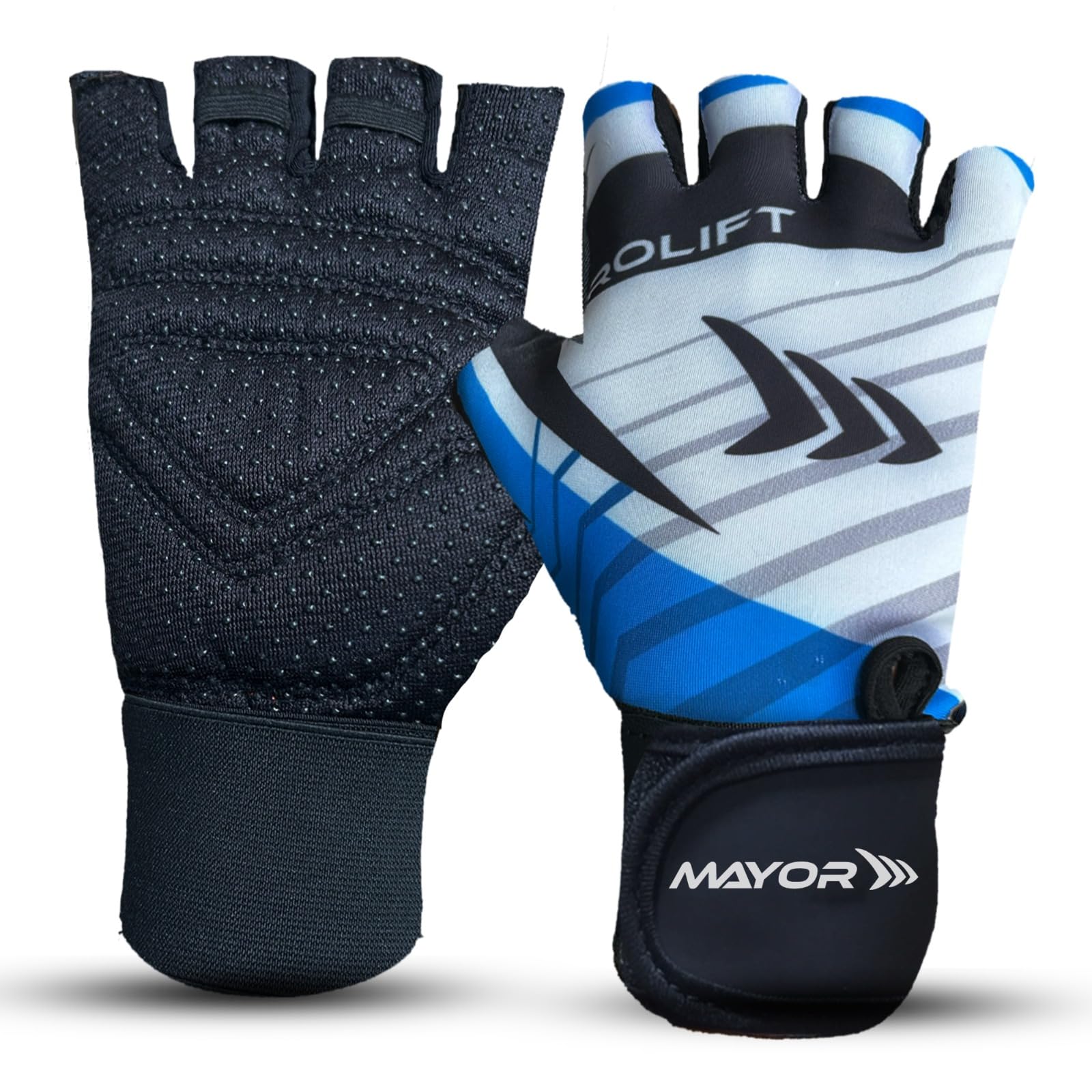 Mayor Prolift Gym Gloves with Wrist Support Gym & Fitness Gloves (Black/White)