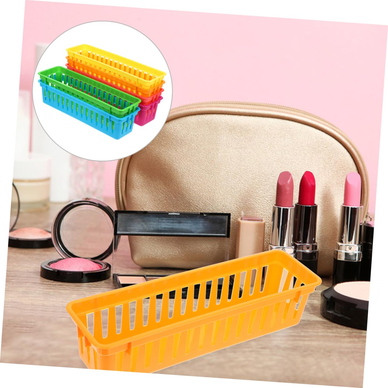 Tofficu 24piezas Cestas De Almacenamiento De Plástico Coloridas Para Lápices y Material Escolar Organizador Apilable De Para y Profesores