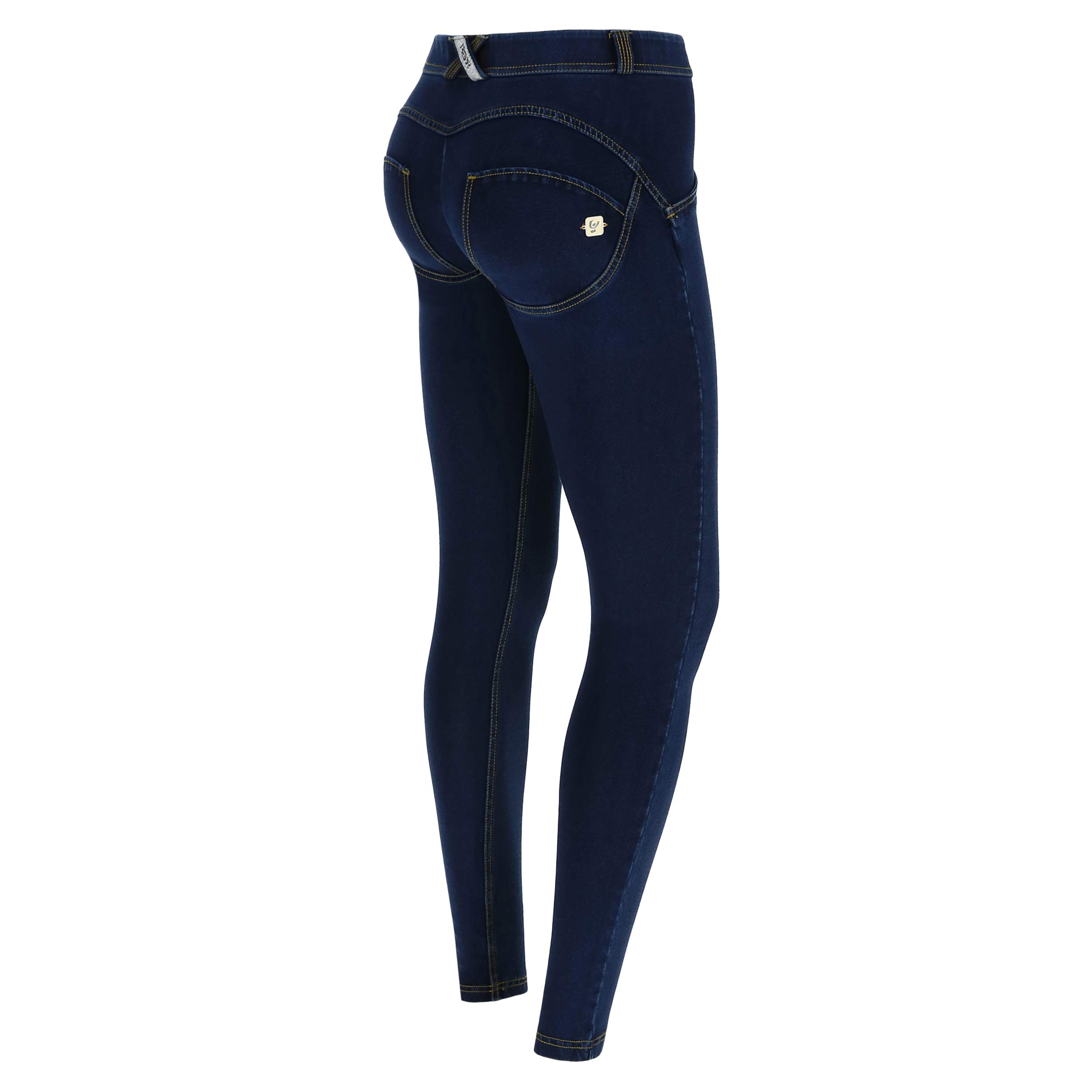 FREDDY WR.UP® Regular-Rise Super Skinny Trousers in Dark Jersey Denim - Dark Jeans-Yellow Seam - Medium