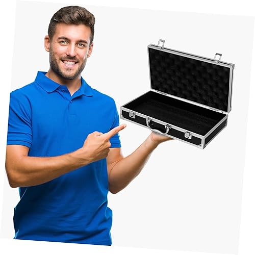 Miniatura 5 de VILLCASE Portable Aluminum Alloy Toolbox with Slide Lock Large Capacity Medicine and Instrument Case with Handle for Home Garage Workshop Storage