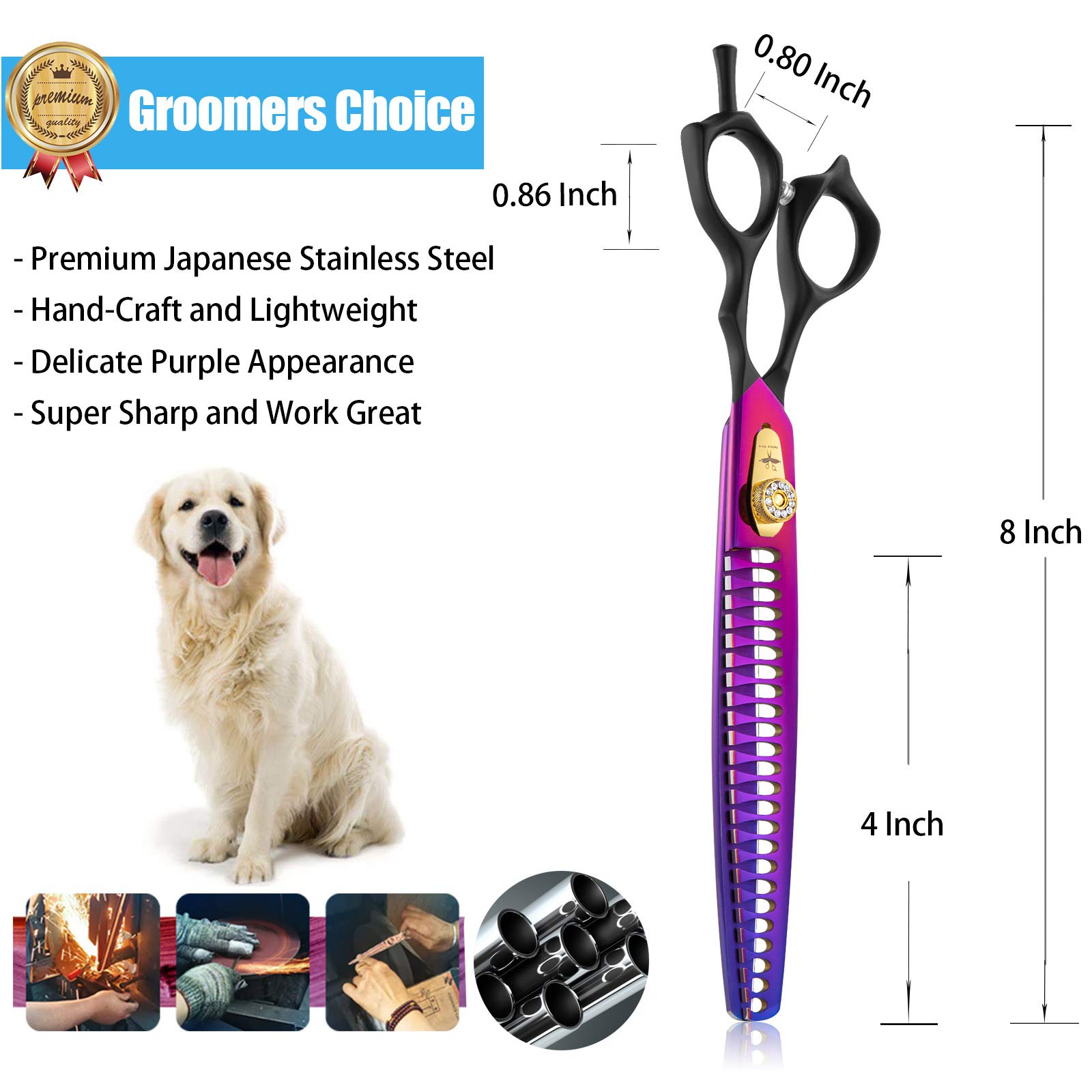 Amazon | 8インチ ストレート 犬 グルーミング ハサミ