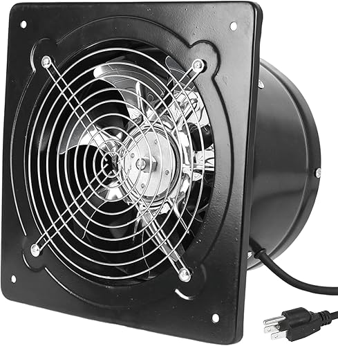 Ventilador de escape con enchufe, ventilador de ventilación a través de la pared de 10 pulgadas 1088CFM con motor de cobre puro ligero, para